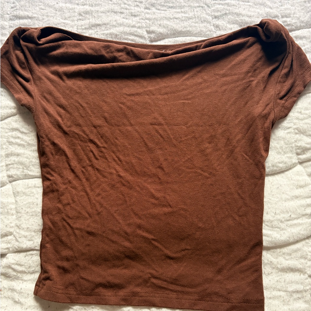 Brown Off-Shoulder Women's Top